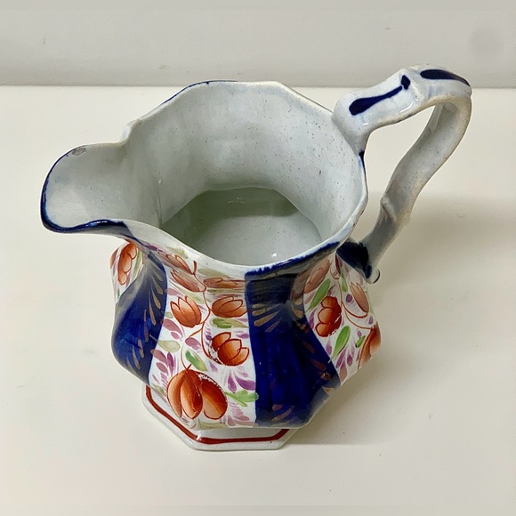 19th Century Vintage Gaudy Welsh Glamorgan Octagonal Soft Paste Pitcher Jug - Picture 15 of 16